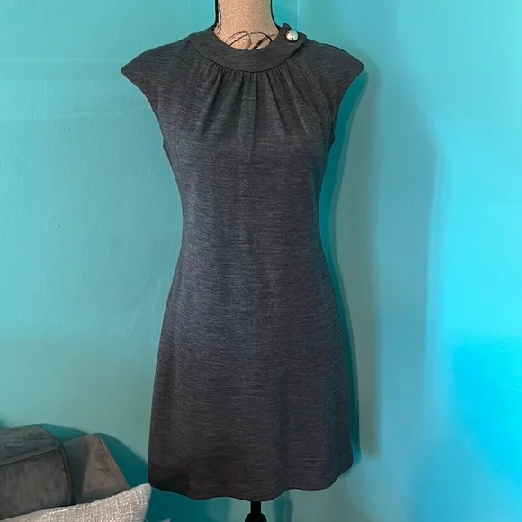 Milly | Dresses | Milly Cap Sleeve Wool Dress With Gold Button Collar |  Poshmark